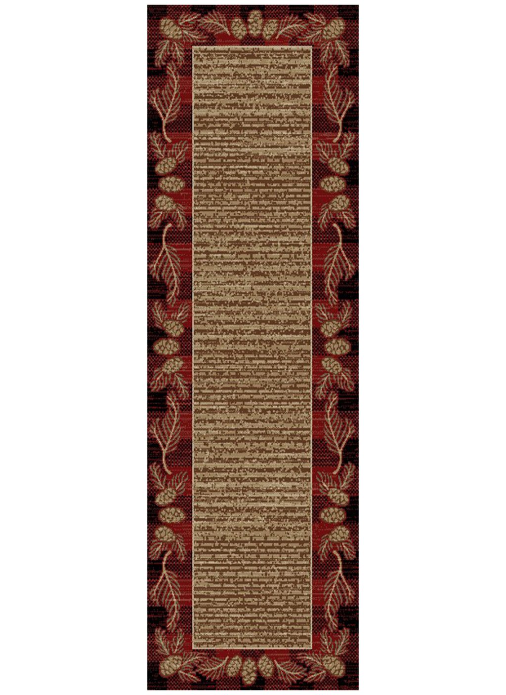 Mayberry Rugs Hearthside Abbeville Red Area Rug – Rustic Cabin Lodge Rug Mayberry Rug