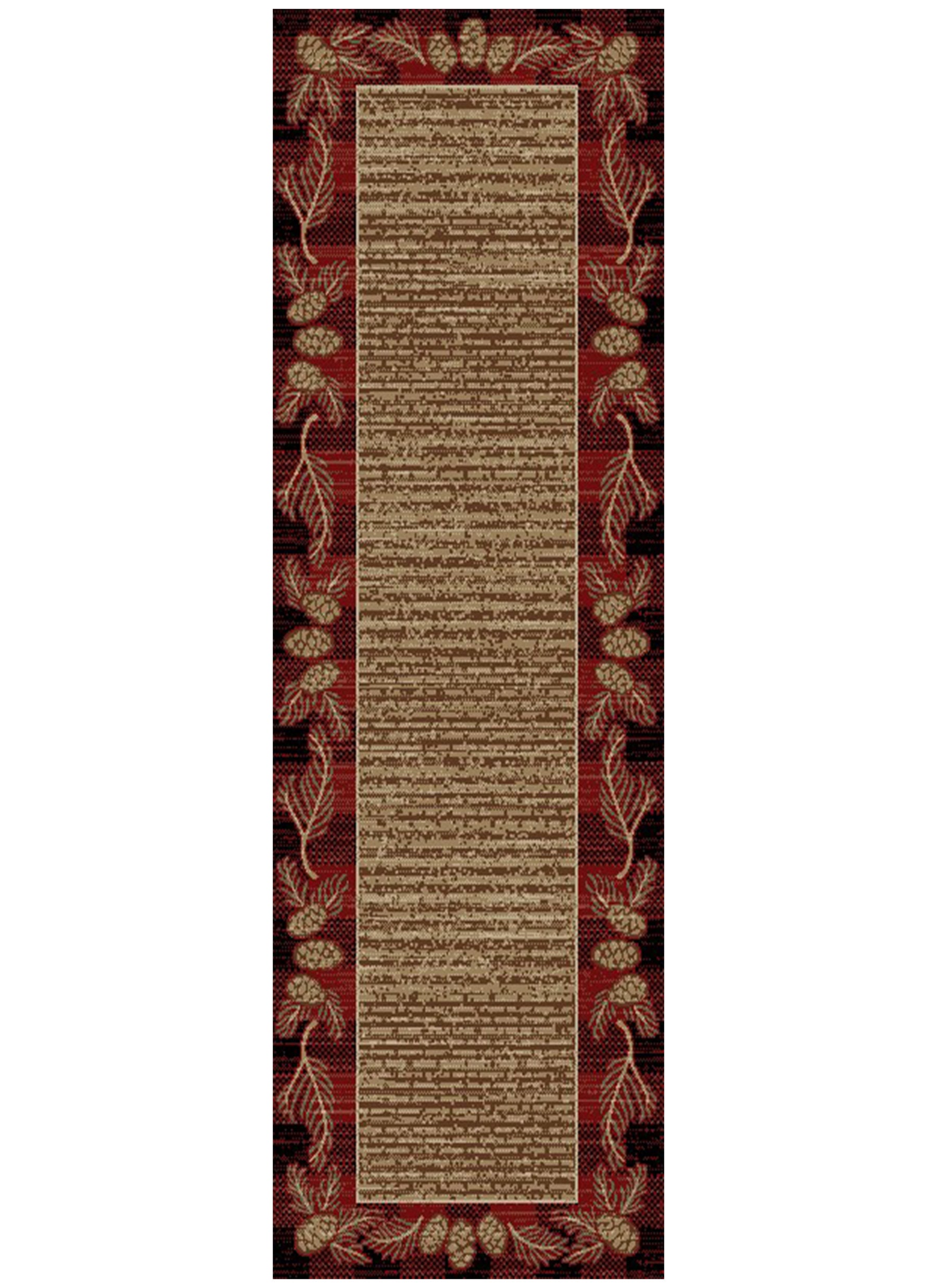 Mayberry Rugs Hearthside Abbeville Red Area Rug – Rustic Cabin Lodge Rug Mayberry Rug