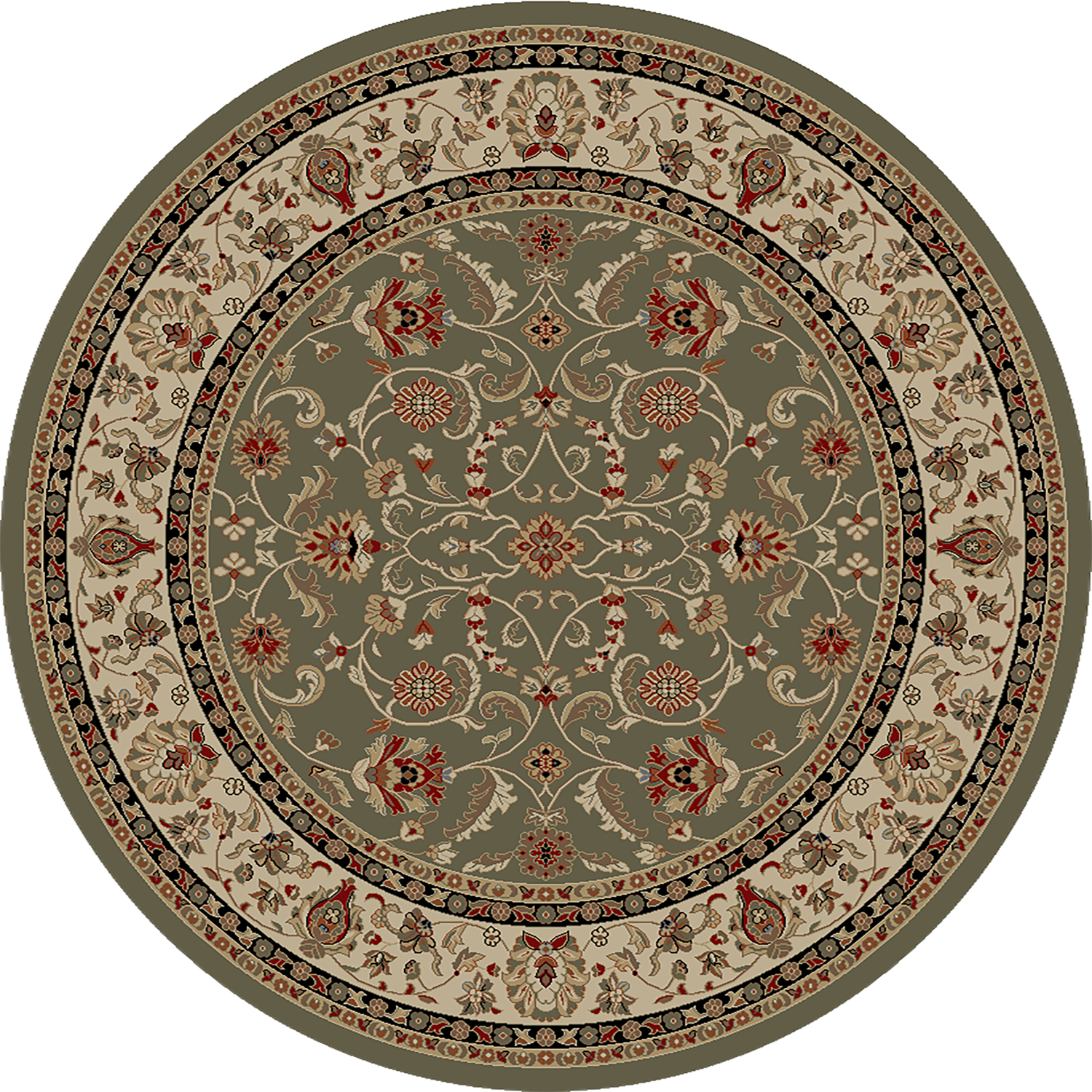 Mayberry Rugs Home Town Classic Keshan Sage Area Rug – Traditional Persian Rug Mayberry Rug