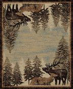 Mayberry Rugs Lodge King Timberland Multi Area Rug – Rustic Cabin Lodge Rug Mayberry Rug