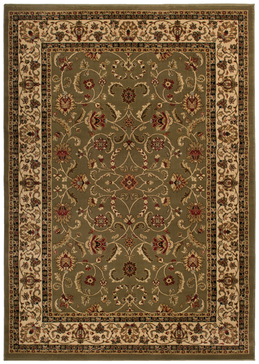 Mayberry Rugs Home Town Classic Keshan Sage Area Rug – Traditional Persian Rug Mayberry Rug