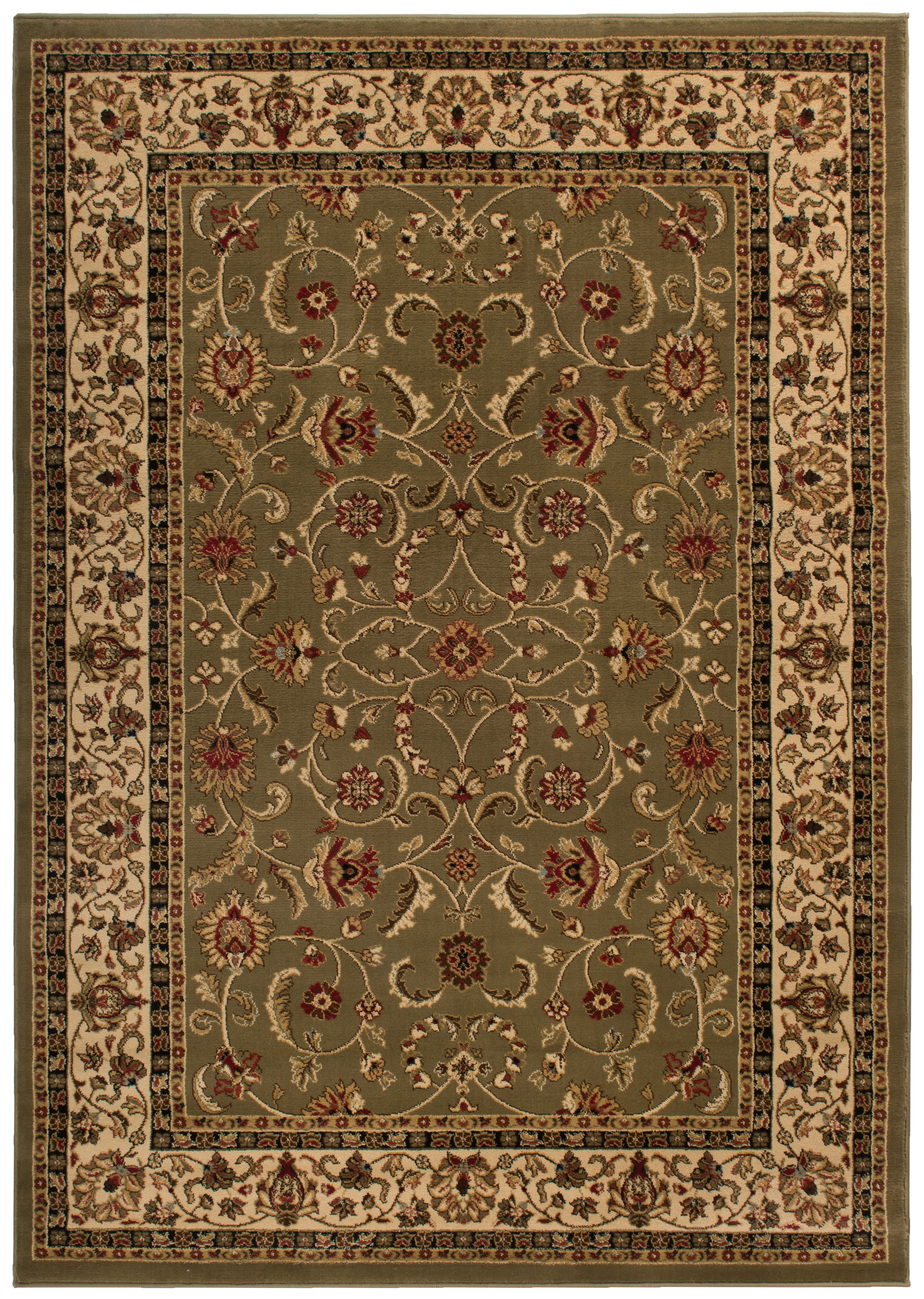 Mayberry Rugs Home Town Classic Keshan Sage Area Rug – Traditional Persian Rug Mayberry Rug