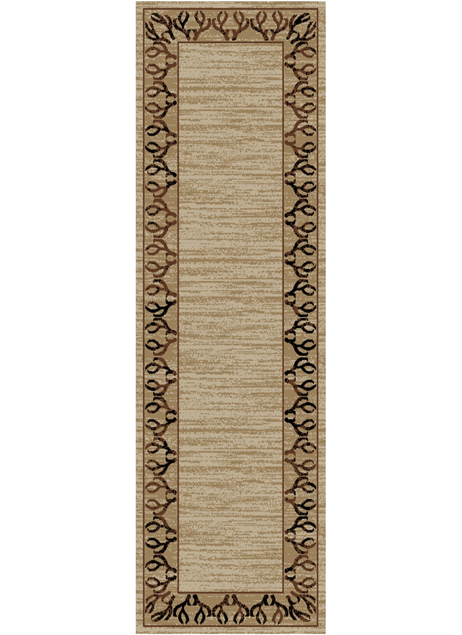 Mayberry Rugs Hearthside Antler Beige Area Rug – Rustic Cabin Lodge Rug Mayberry Rug