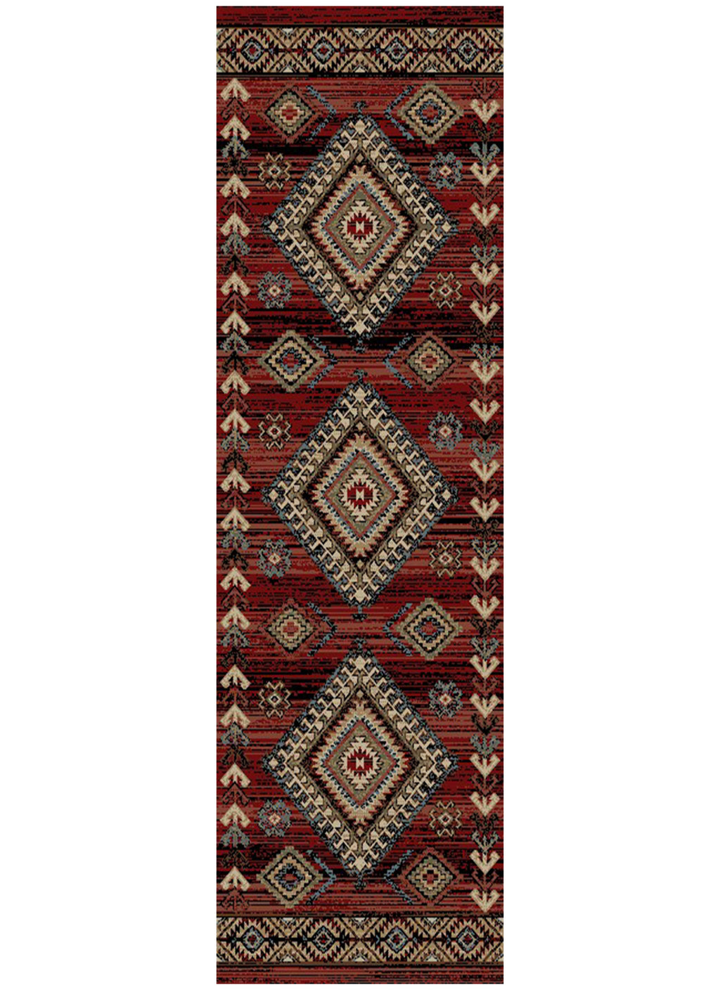 Mayberry Rugs Hearthside Longview Red Area Rug – Rustic Cabin Lodge Rug Mayberry Rug