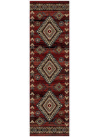 Mayberry Rugs Hearthside Longview Red Area Rug – Rustic Cabin Lodge Rug Mayberry Rug