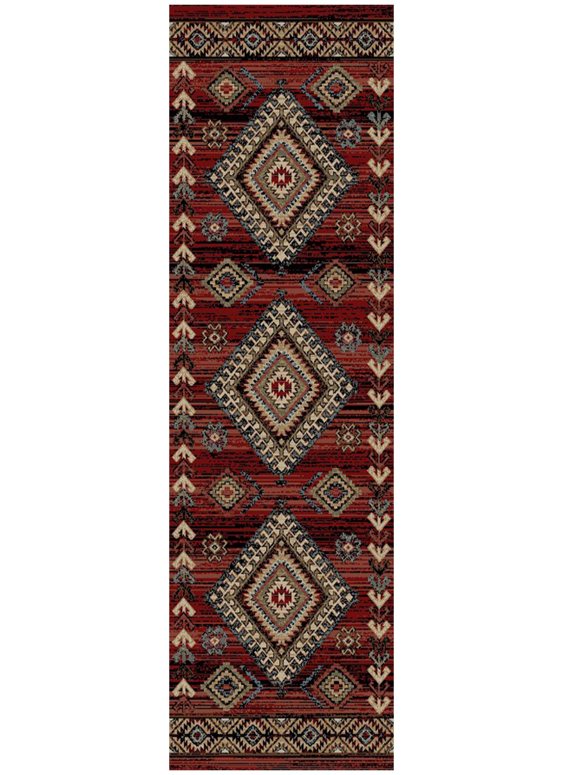Mayberry Rugs Hearthside Longview Red Area Rug – Rustic Cabin Lodge Rug Mayberry Rug