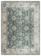 Mayberry Rugs Vintage Thebes Green Area Rug – Distressed Traditional Rug Mayberry Rug
