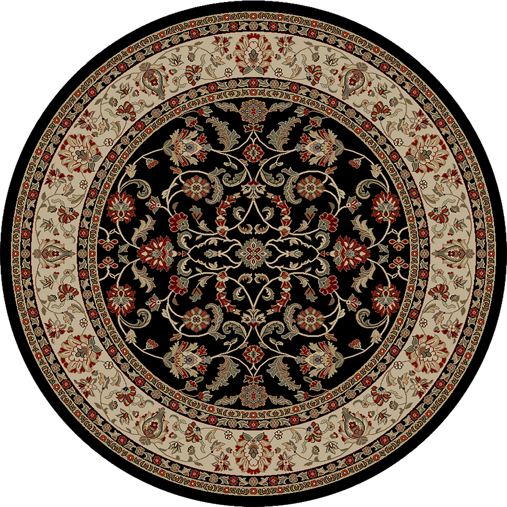 Mayberry Rugs Home Town Classic Keshan Ebony Area Rug – Traditional Persian Rug Mayberry Rug