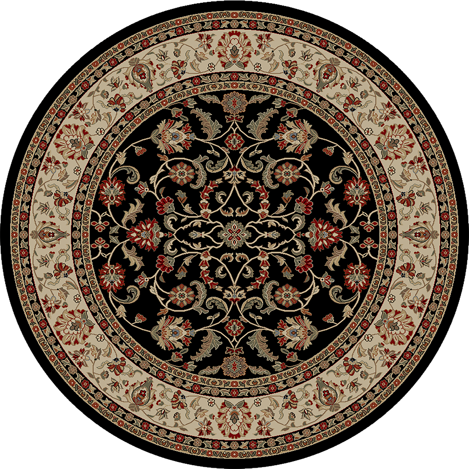 Mayberry Rugs Home Town Classic Keshan Ebony Area Rug – Traditional Persian Rug Mayberry Rug