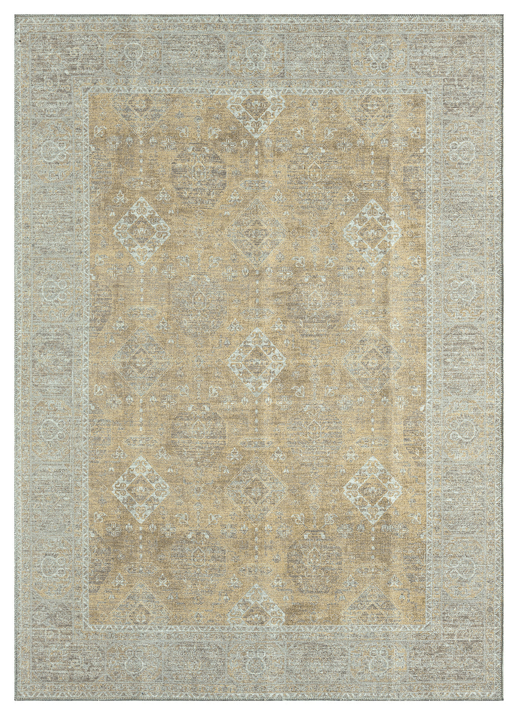 Mayberry Rugs Vintage Damascus Gold Area Rug – Distressed Traditional Rug Mayberry Rug