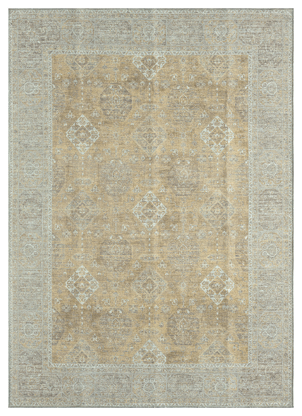 Mayberry Rugs Vintage Damascus Gold Area Rug – Distressed Traditional Rug Mayberry Rug