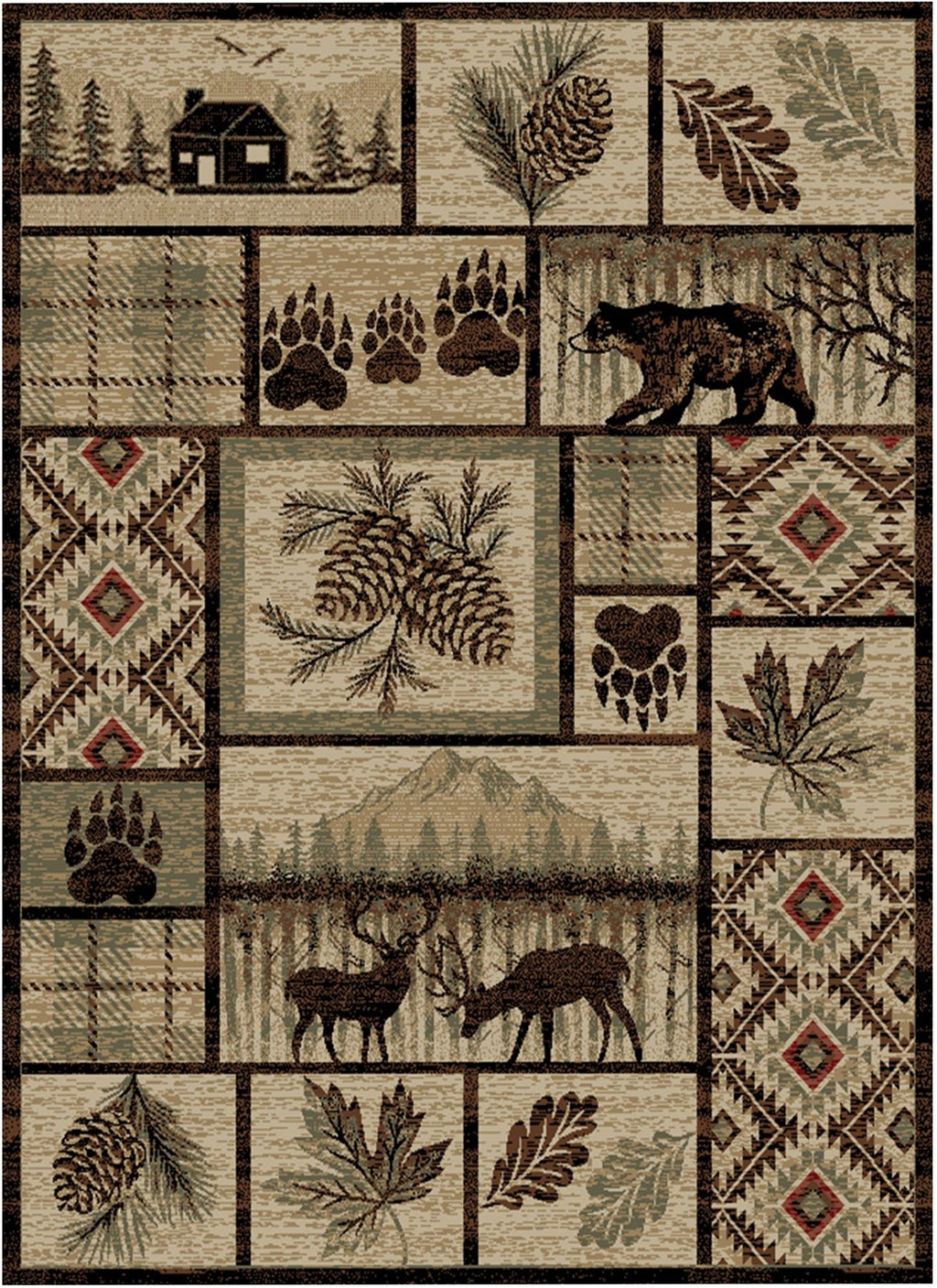 Mayberry Rugs American Destination Keystone Multi – Rustic Lodge Area Rug Mayberry Rug