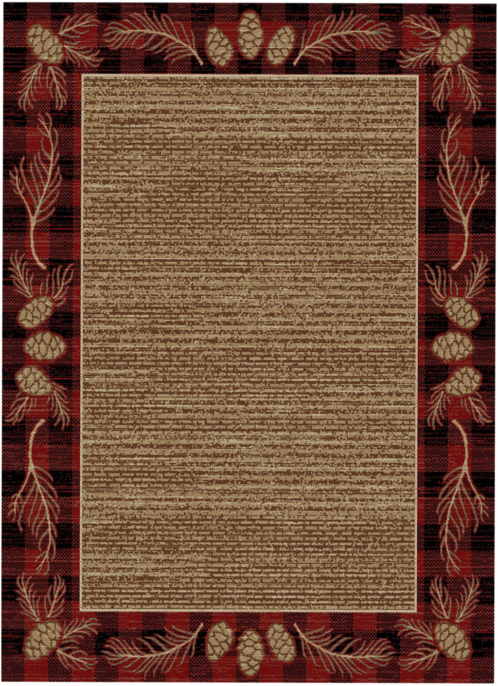 Mayberry Rugs Hearthside Abbeville Red Area Rug – Rustic Cabin Lodge Rug Mayberry Rug