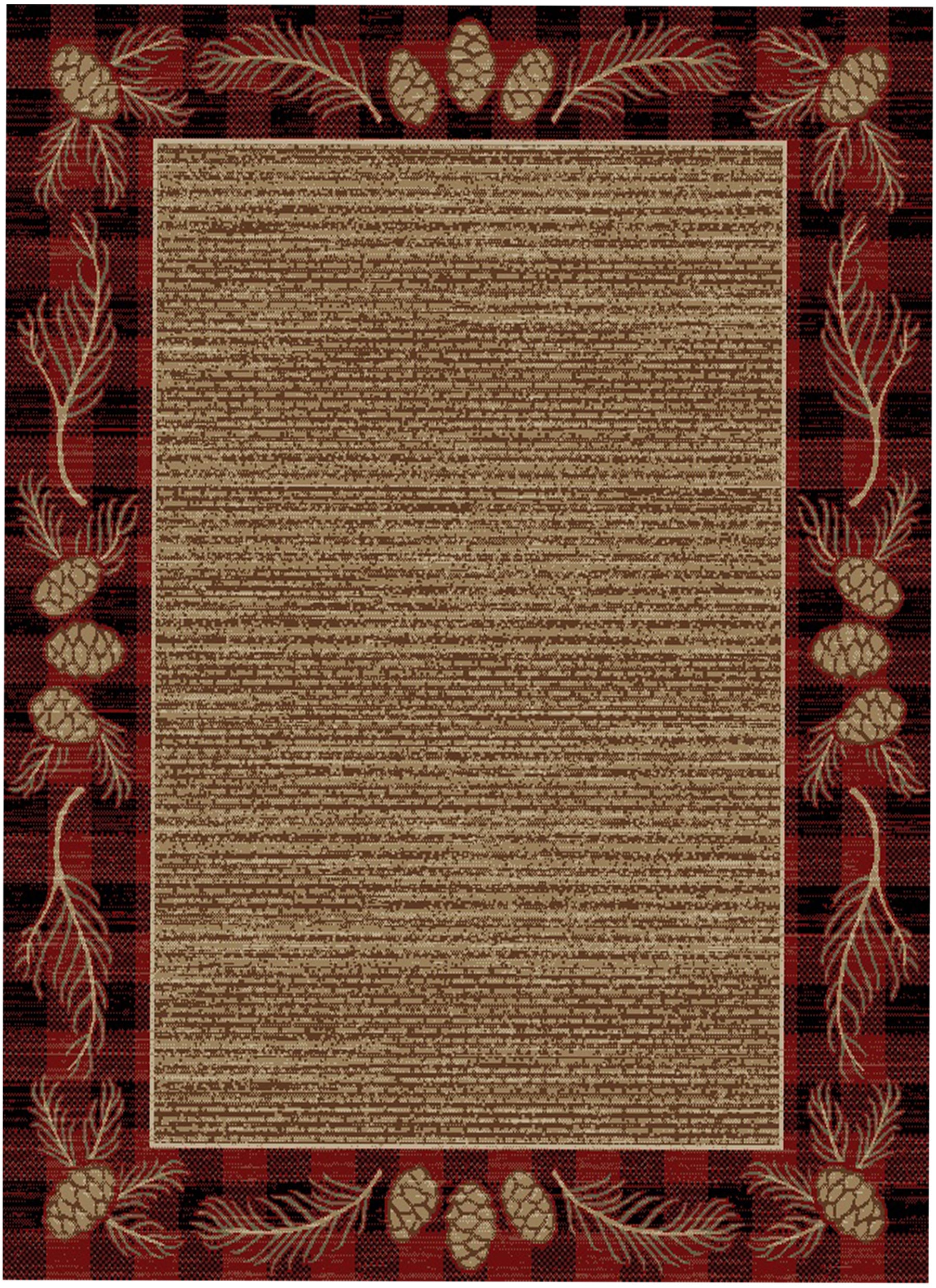 Mayberry Rugs Hearthside Abbeville Red Area Rug – Rustic Cabin Lodge Rug Mayberry Rug
