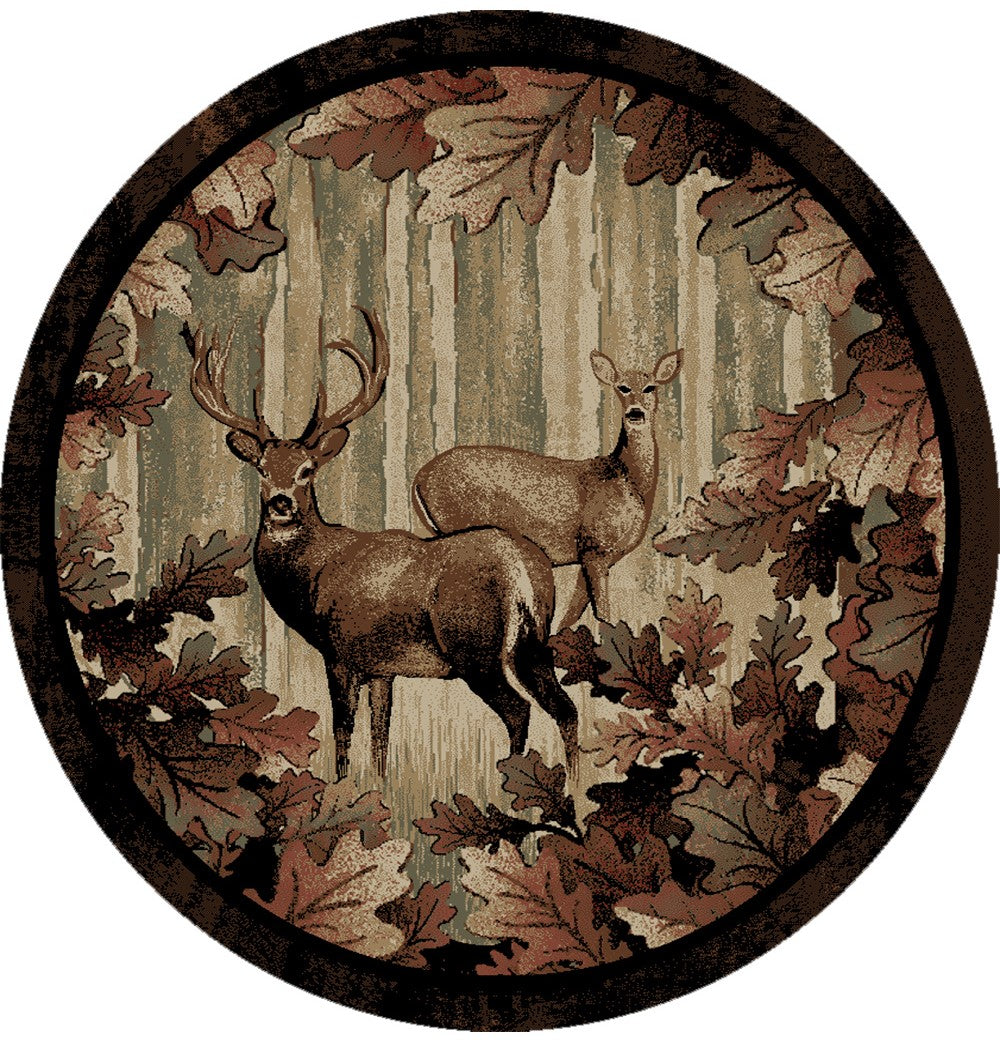 Mayberry Rugs American Destination Whitetail Woods Multi Area Rug – Rustic Lodge Rug Mayberry Rug