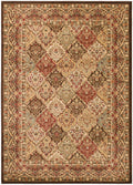 Mayberry Rugs Home Town Panel Kerman Chocolate Area Rug – Traditional Persian Rug Mayberry Rug