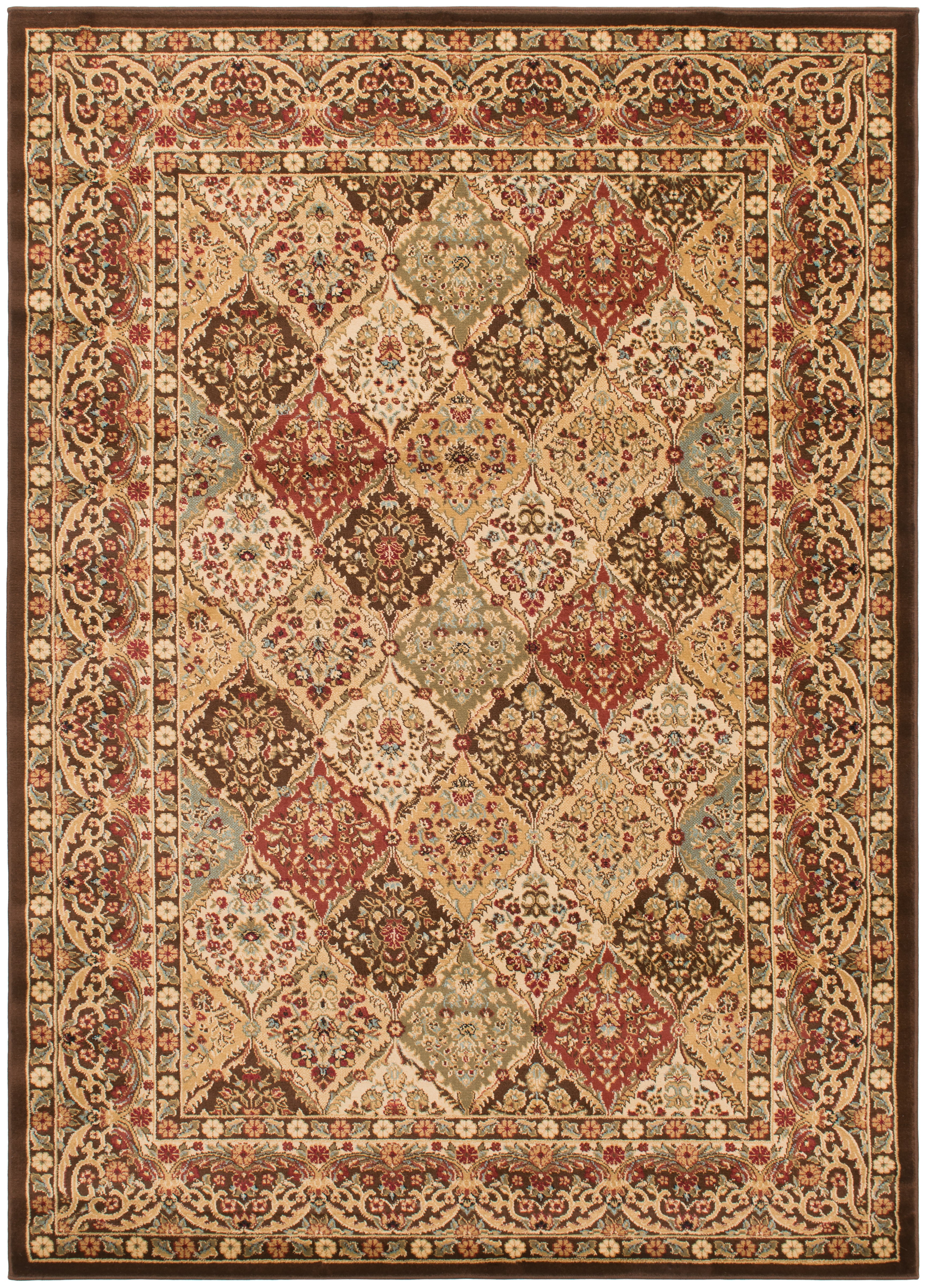 Mayberry Rugs Home Town Panel Kerman Chocolate Area Rug – Traditional Persian Rug Mayberry Rug