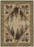 Mayberry Rugs Hearthside Pinetops Antique Area Rug – Rustic Cabin Lodge Rug Mayberry Rug