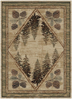 Mayberry Rugs Hearthside Pinetops Antique Area Rug – Rustic Cabin Lodge Rug Mayberry Rug