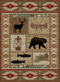 Mayberry Rugs American Destination River Camp Multi Area Rug – Rustic Lodge Rug Mayberry Rug