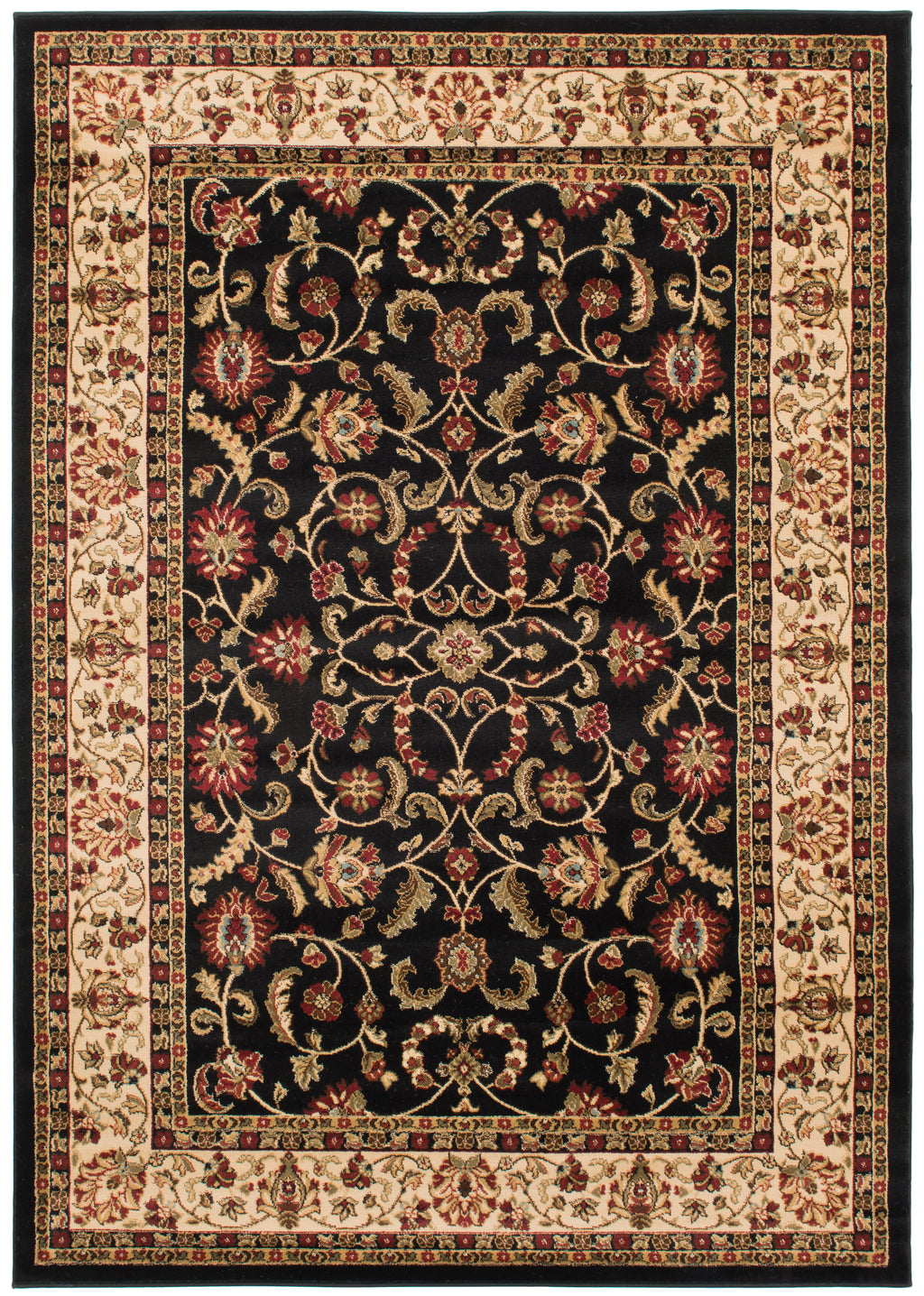 Mayberry Rugs Home Town Classic Keshan Ebony Area Rug – Traditional Persian Rug Mayberry Rug