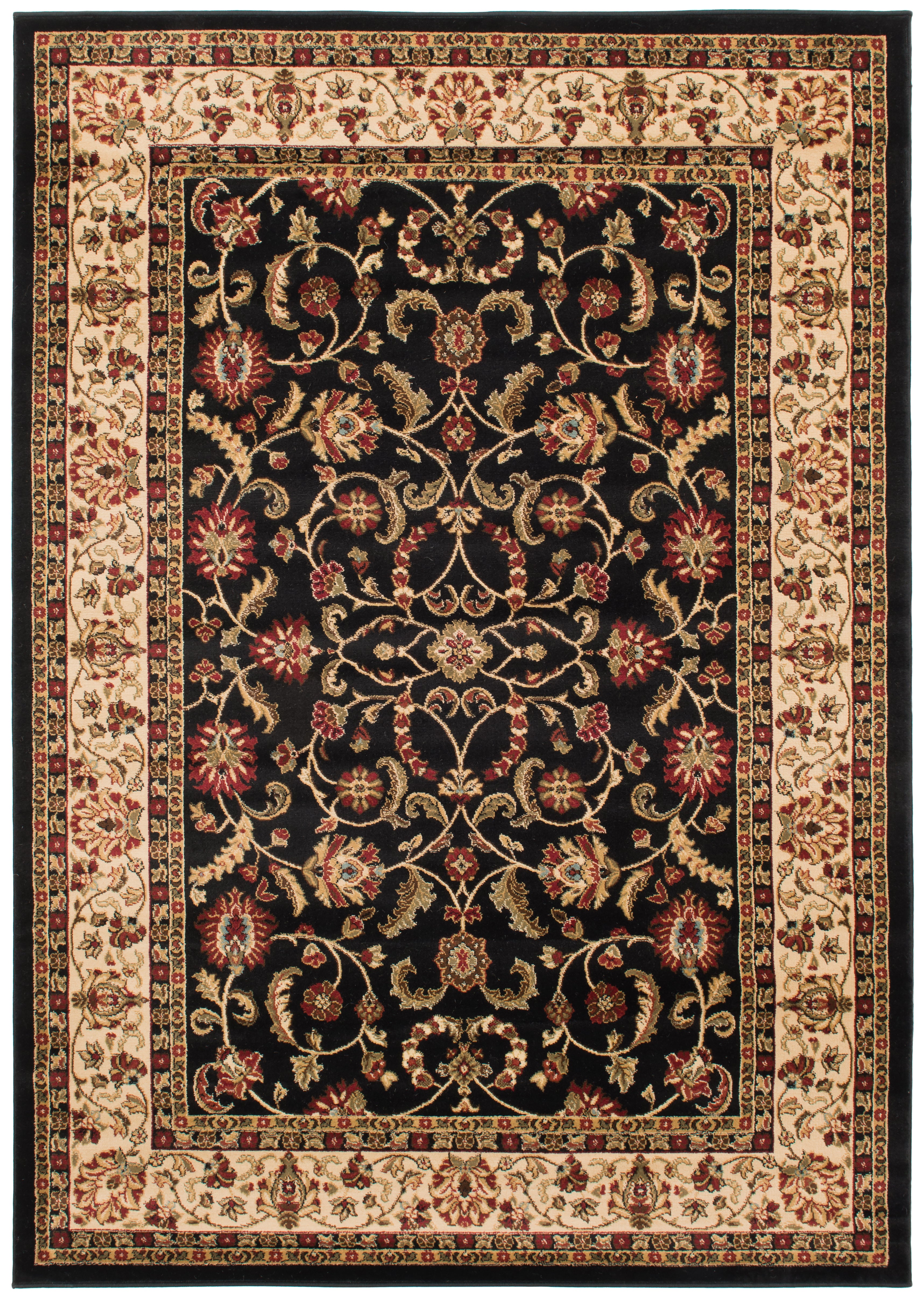 Mayberry Rugs Home Town Classic Keshan Ebony Area Rug – Traditional Persian Rug Mayberry Rug