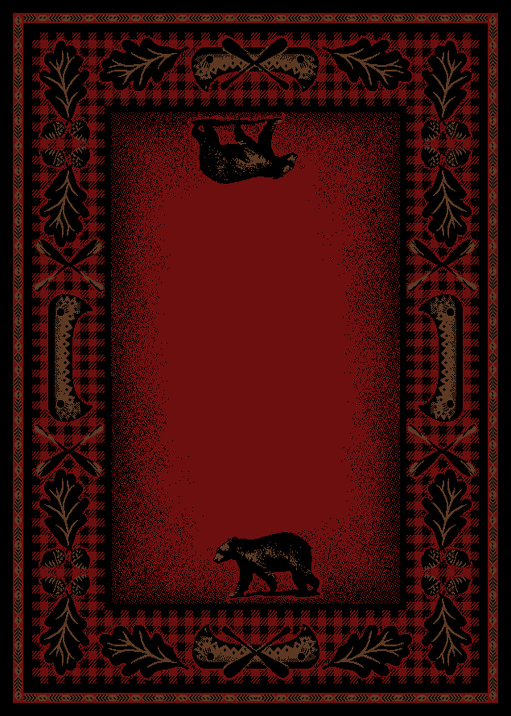 Mayberry Rugs American Destination Woodlands Plaid Red Area Rug – Rustic Lodge Rug Mayberry Rug