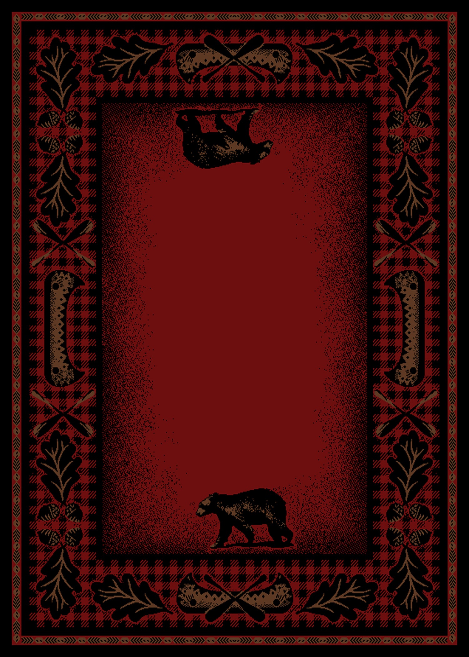 Mayberry Rugs American Destination Woodlands Plaid Red Area Rug – Rustic Lodge Rug Mayberry Rug