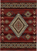 Mayberry Rugs Hearthside Longview Red Area Rug – Rustic Cabin Lodge Rug Mayberry Rug
