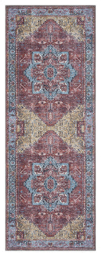 Mayberry Rugs Vintage Pompeii Red Area Rug – Distressed Traditional Rug Mayberry Rug