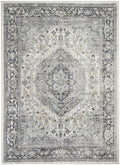 Mayberry Rugs Firenze Rosetta Ivory Gray Area Rug – Traditional Ornate Rug Mayberry Rug