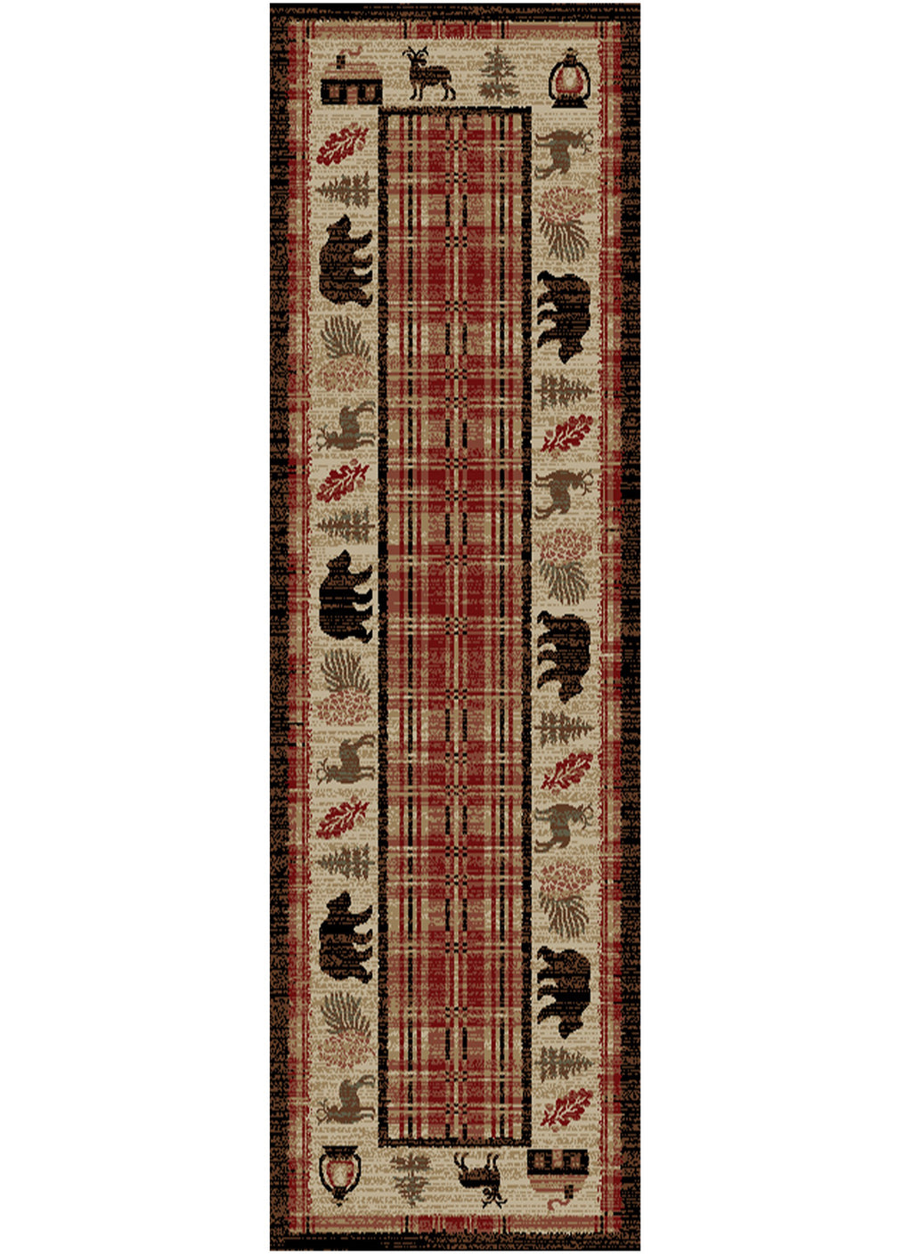 Mayberry Rugs Hearthside Cabin Fever Red Area Rug – Rustic Cabin Lodge Rug Mayberry Rug
