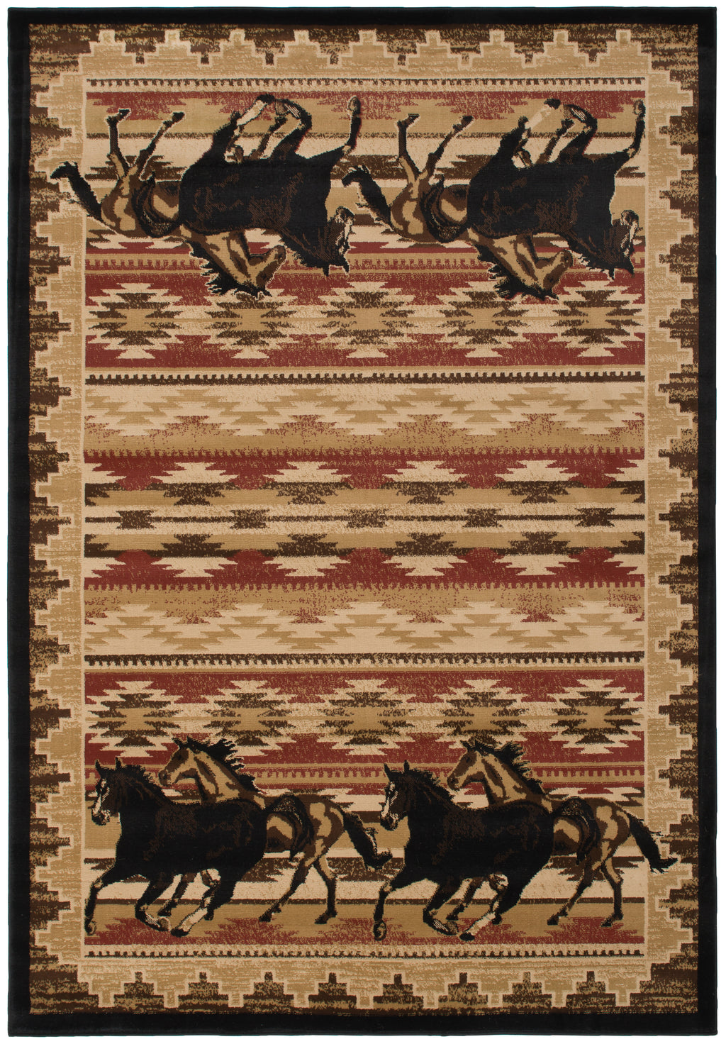 Mayberry Rugs Lodge King Untamed Black Area Rug – Rustic Cabin Lodge Rug Mayberry Rug