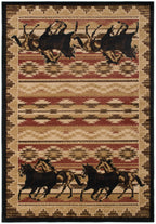 Mayberry Rugs Lodge King Untamed Black Area Rug – Rustic Cabin Lodge Rug Mayberry Rug
