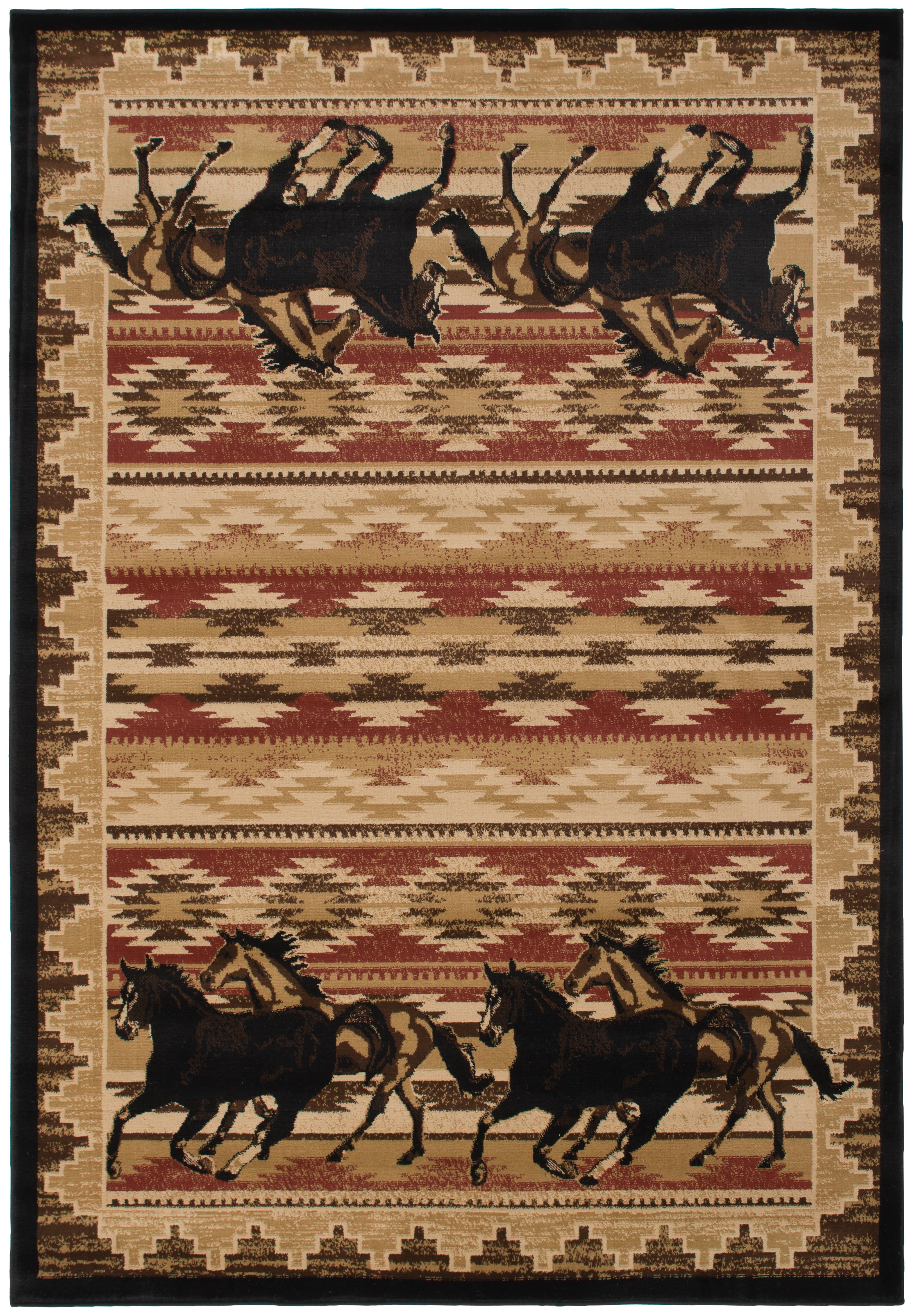 Mayberry Rugs Lodge King Untamed Black Area Rug – Rustic Cabin Lodge Rug Mayberry Rug