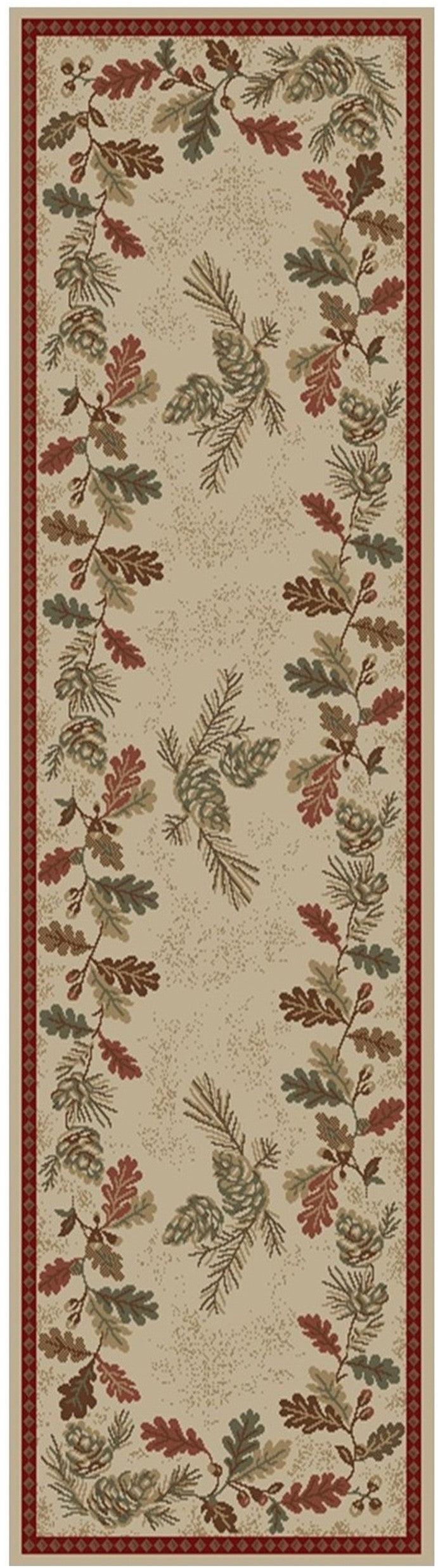 Mayberry Rugs American Destination Oak Mountain Beige Area Rug – Rustic Lodge Rug Mayberry Rug
