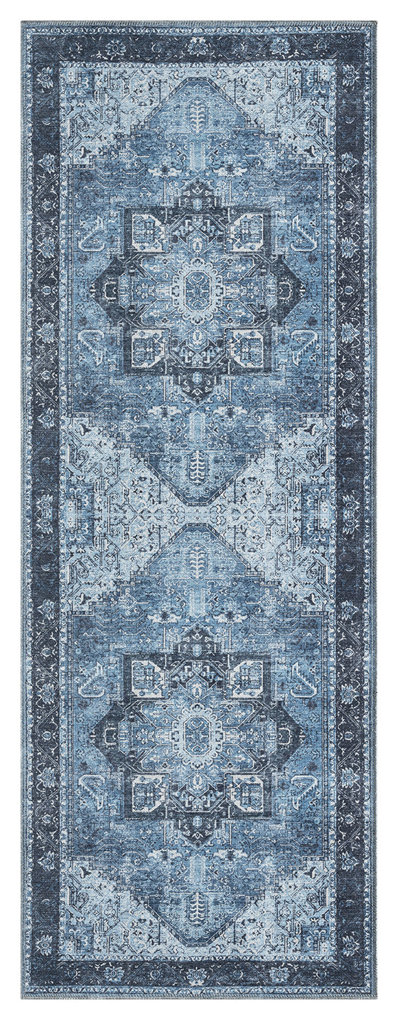 Mayberry Rugs Vintage Pompeii Blue Area Rug – Distressed Traditional Rug Mayberry Rug