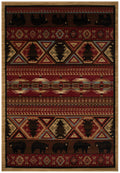 Mayberry Rugs Lodge King Red Pine Red Area Rug – Rustic Cabin Lodge Rug Mayberry Rug