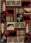 Mayberry Rugs Hearthside Fall Ridge Red Area Rug – Rustic Cabin Lodge Rug Mayberry Rug