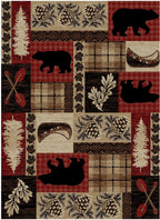 Mayberry Rugs Hearthside Fall Ridge Red Area Rug – Rustic Cabin Lodge Rug Mayberry Rug