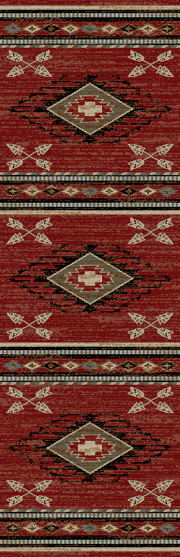 Mayberry Rugs American Destination Arrowhead Red Area Rug – Southwestern Lodge Rug Mayberry Rug