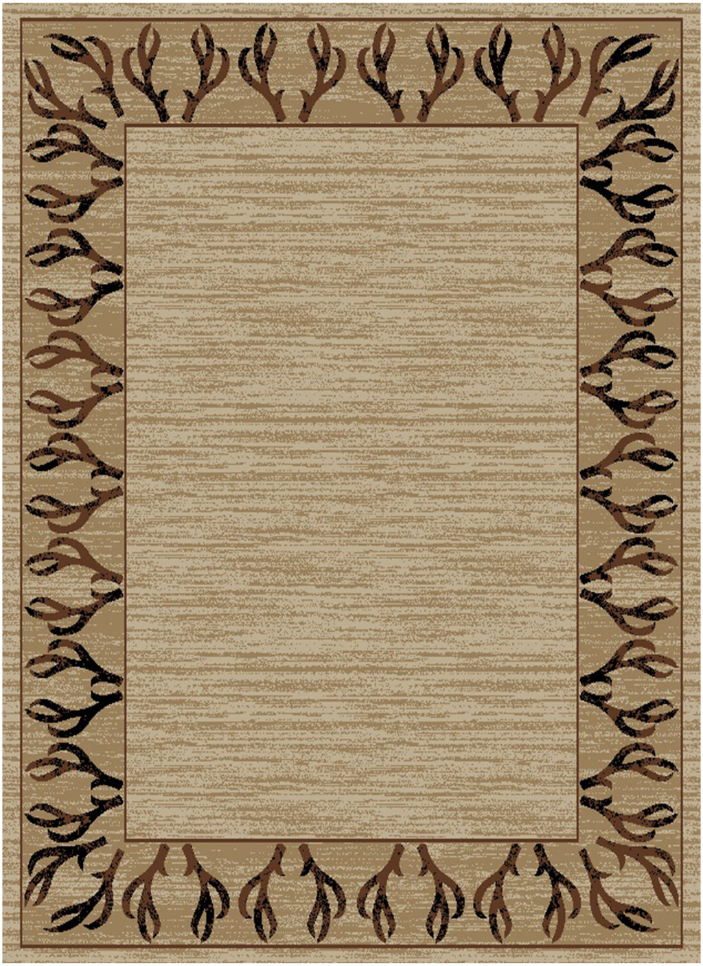Mayberry Rugs Hearthside Antler Beige Area Rug – Rustic Cabin Lodge Rug Mayberry Rug