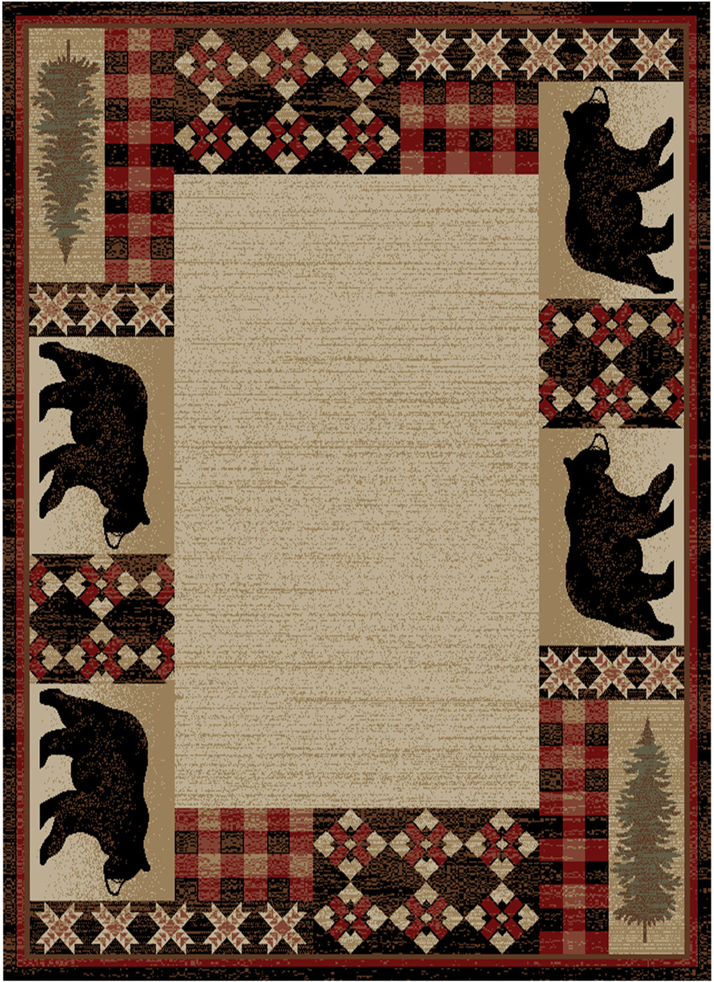 Mayberry Rugs American Destination Edgewood Multi – Rustic Lodge Area Rug Mayberry Rug