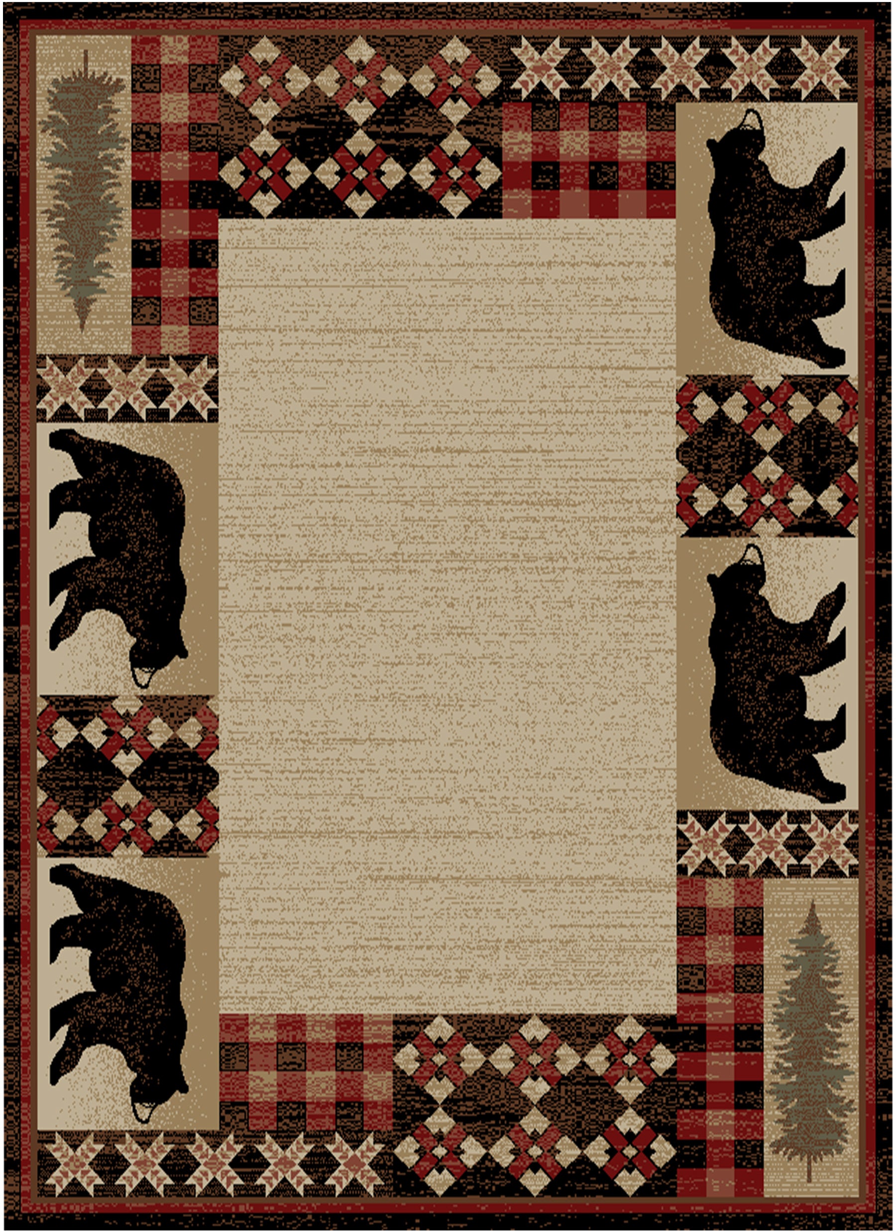 Mayberry Rugs American Destination Edgewood Multi – Rustic Lodge Area Rug Mayberry Rug