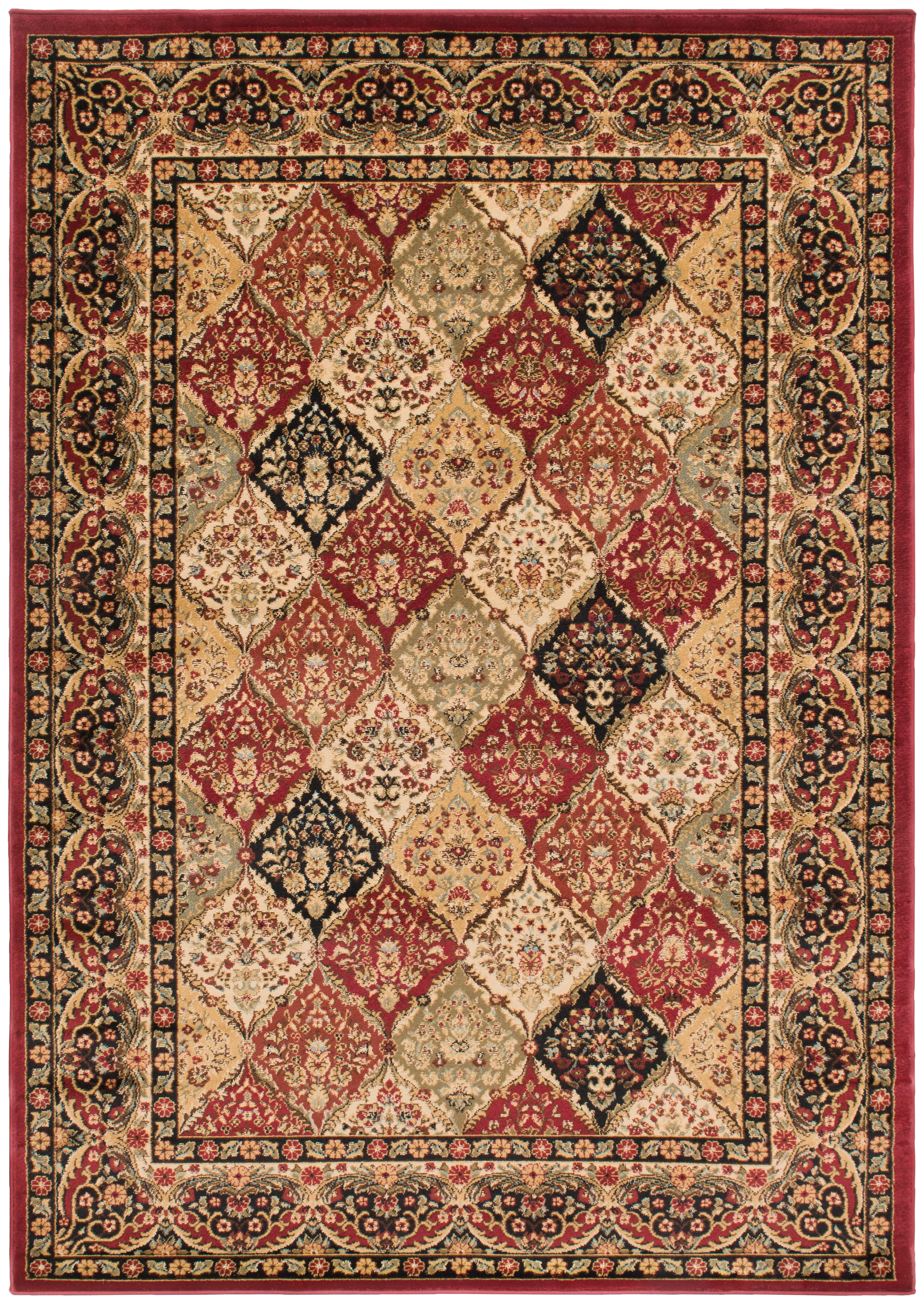 Mayberry Rugs Home Town Panel Kerman Claret Area Rug – Traditional Persian Rug Mayberry Rug