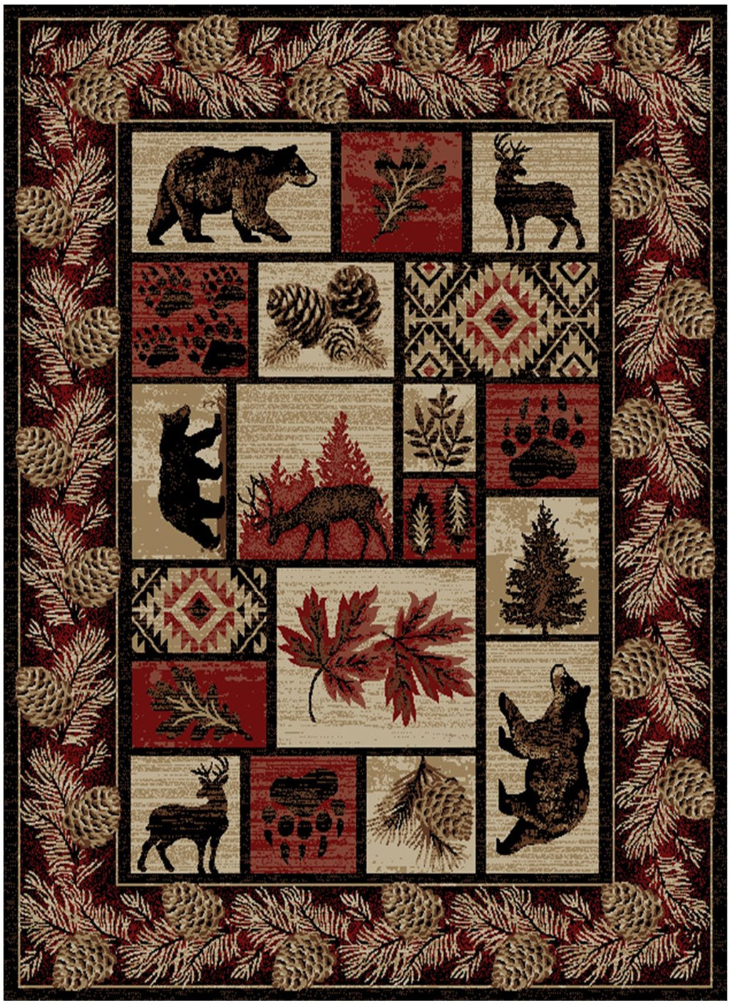 Mayberry Rugs Hearthside Dawn Woods Multi Area Rug – Rustic Cabin Lodge Rug Mayberry Rug