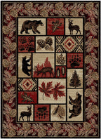 Mayberry Rugs Hearthside Dawn Woods Multi Area Rug – Rustic Cabin Lodge Rug Mayberry Rug