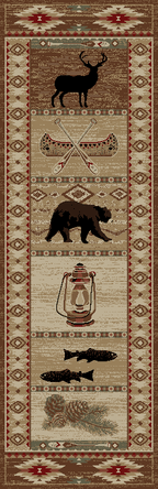 Mayberry Rugs American Destination River Camp Multi Area Rug – Rustic Lodge Rug Mayberry Rug