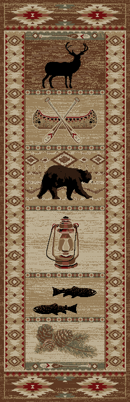 Mayberry Rugs American Destination River Camp Multi Area Rug – Rustic Lodge Rug Mayberry Rug
