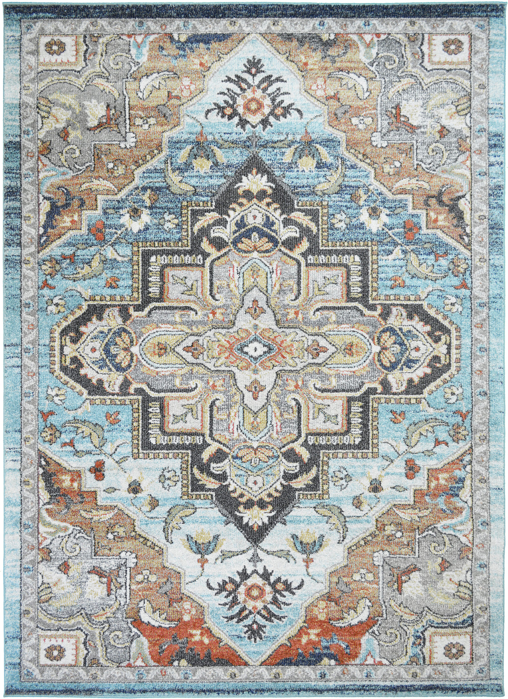 Mayberry Rugs Monaco Leila Blue Area Rug – Traditional Home Decor Rug Mayberry Rug